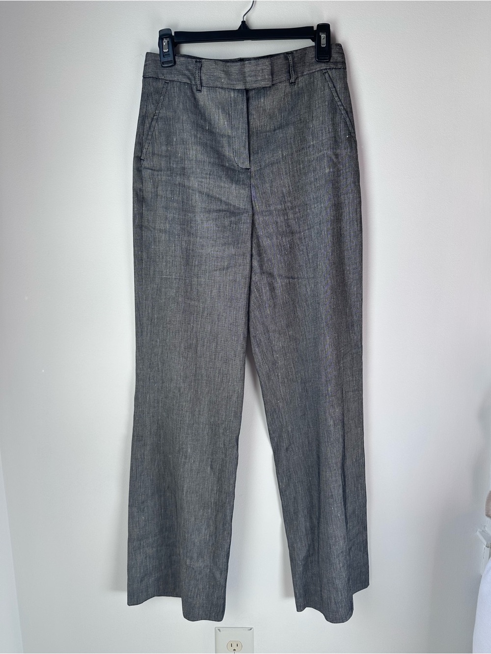 White House Black Market Gray Luna Wide Leg Trousers Size 4 Women’s
